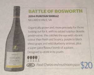 2014 Puritan Top 100 wines Advertiser July 19th 2014