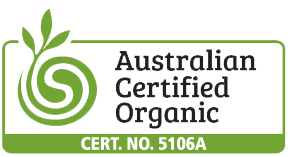 Australian Certified Organic, certificate number 5106A.